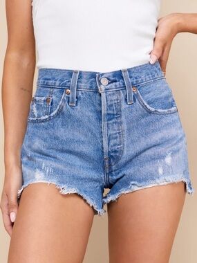 Levi’s Premium Denim Jean Shorts Distressed Size 28